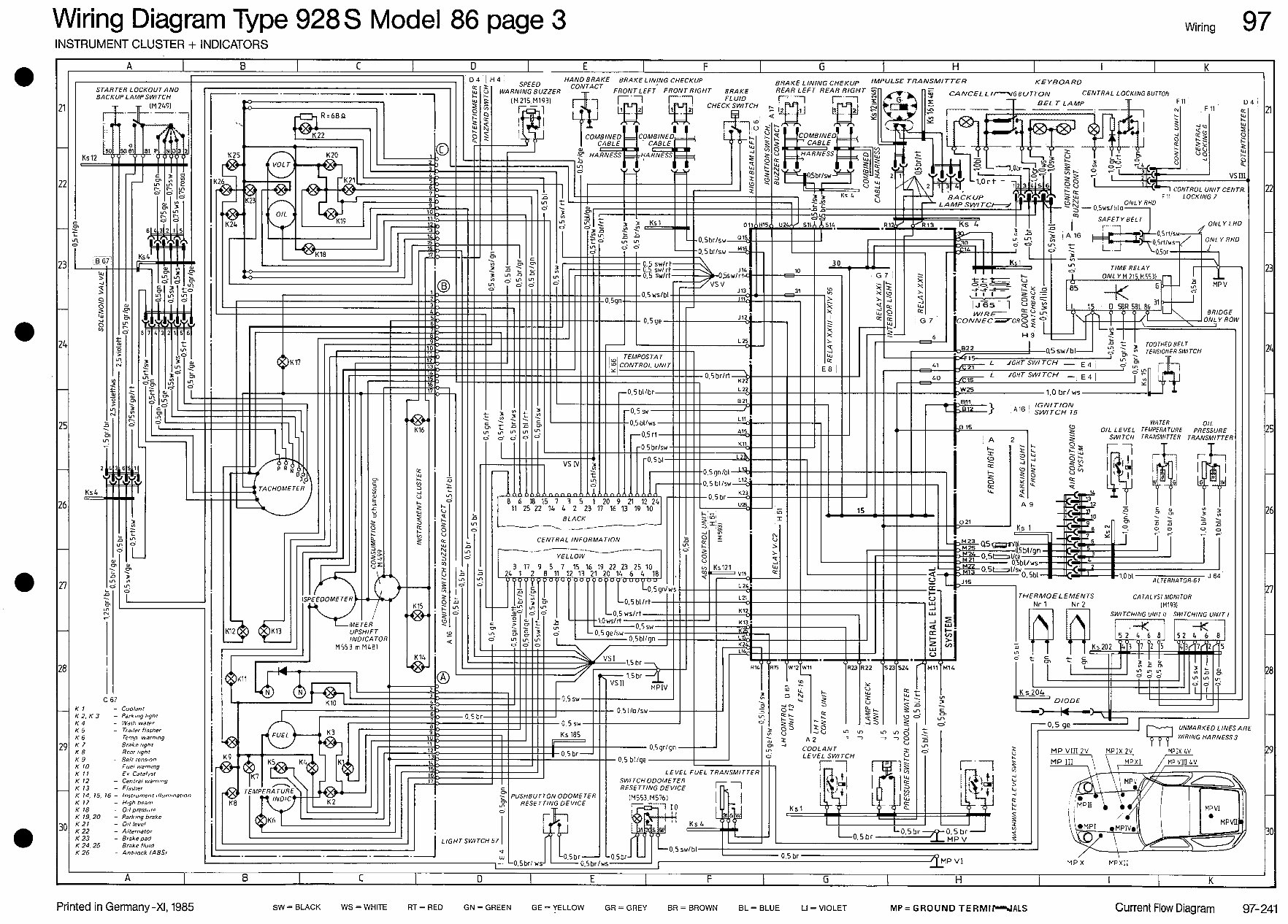 PORSCHE 928S Model 1986 Wiring Diagram | Manuals Online