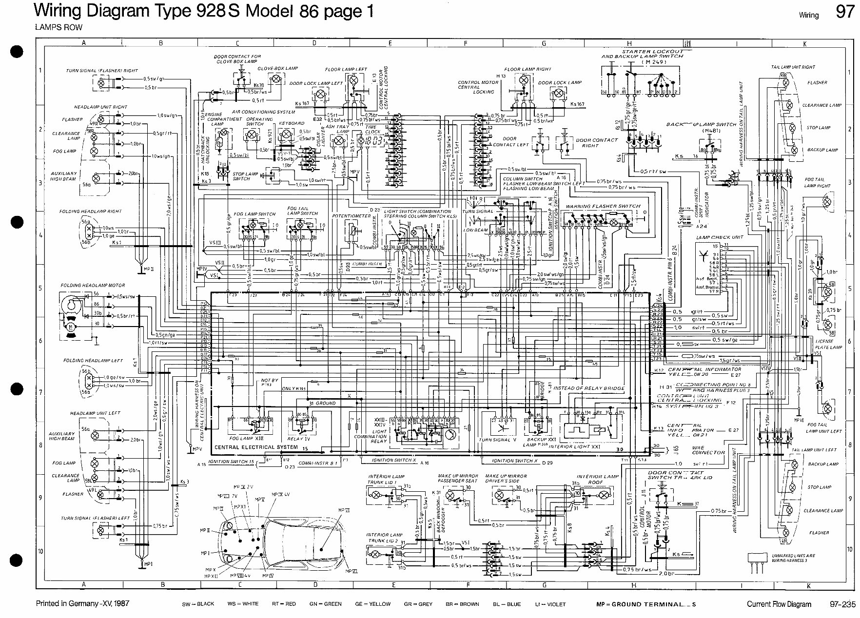 PORSCHE 928S Model 1986 Wiring Diagram | Manuals Online