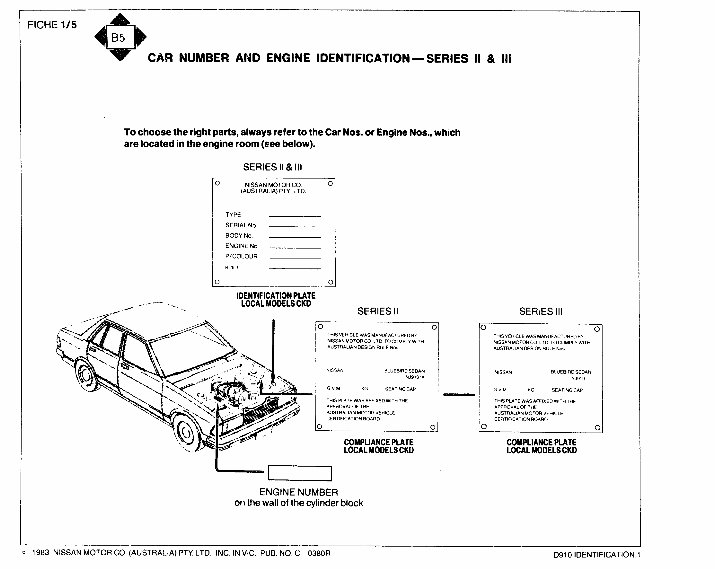 19821986 Nissan Bluebird Parts Catalog