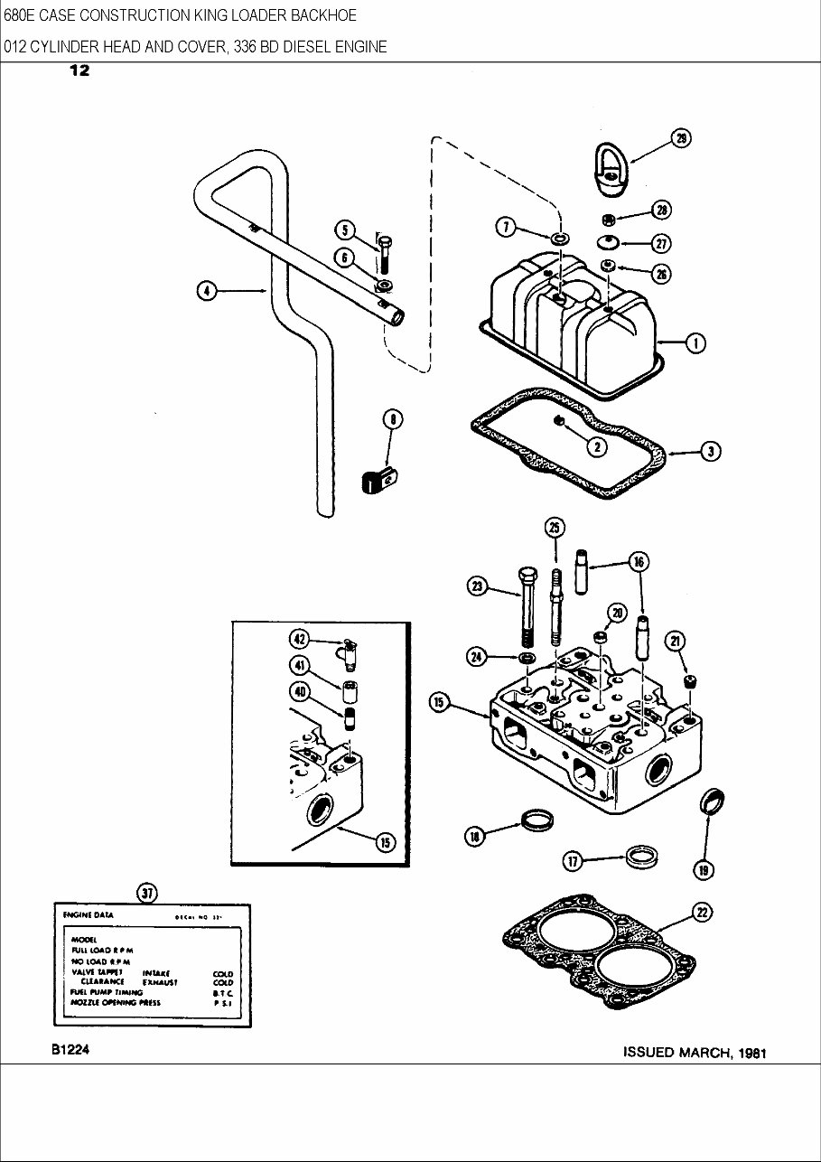 CASE 680E CK BACKHOE Loader Parts Catalog Manual