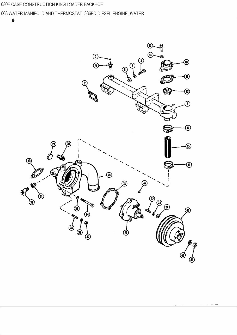 Case E Ck Backhoe Loader Parts Catalog Manual