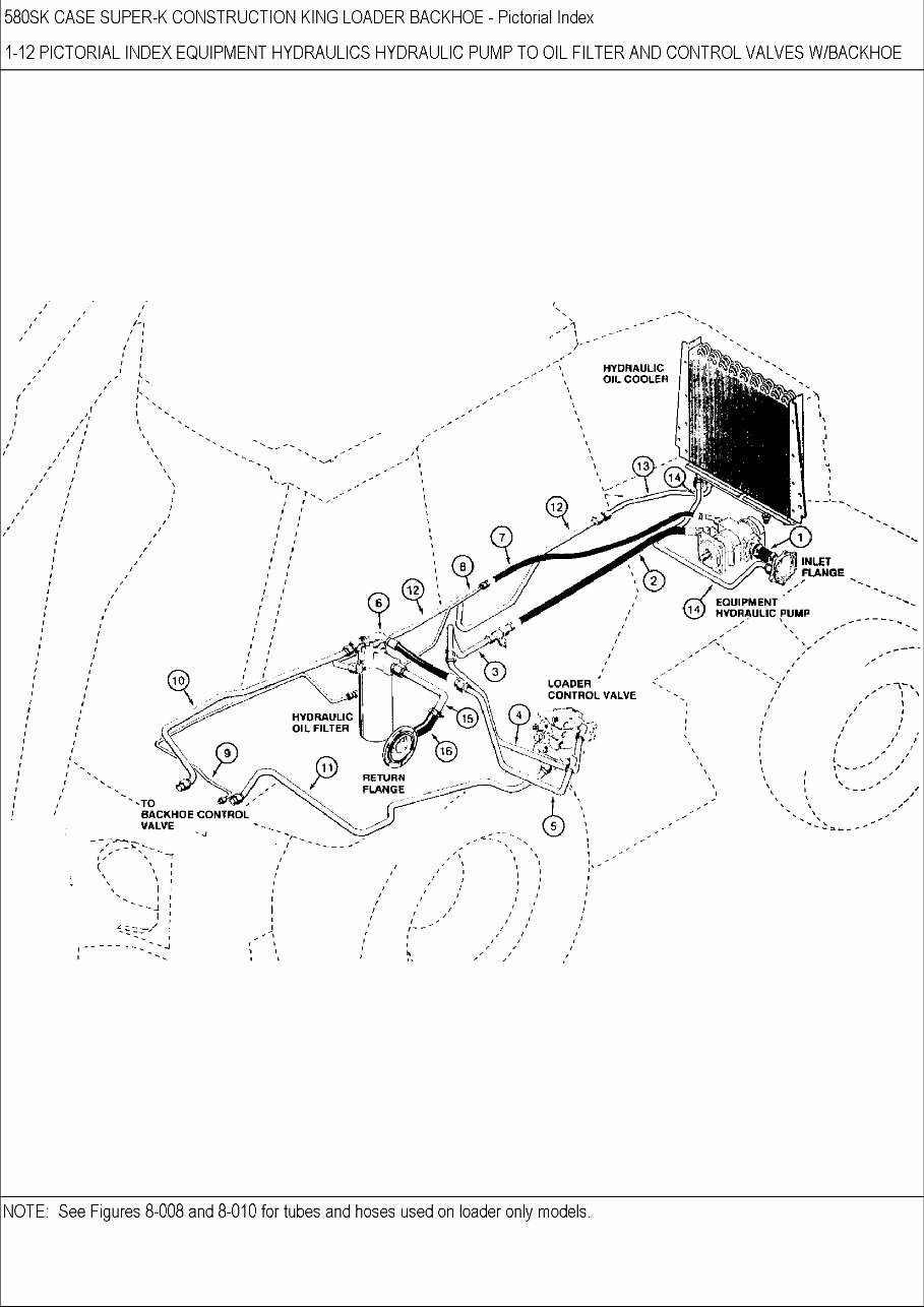 CASE 580 SUPER K CK BACKHOE Loader Parts Catalog Manual