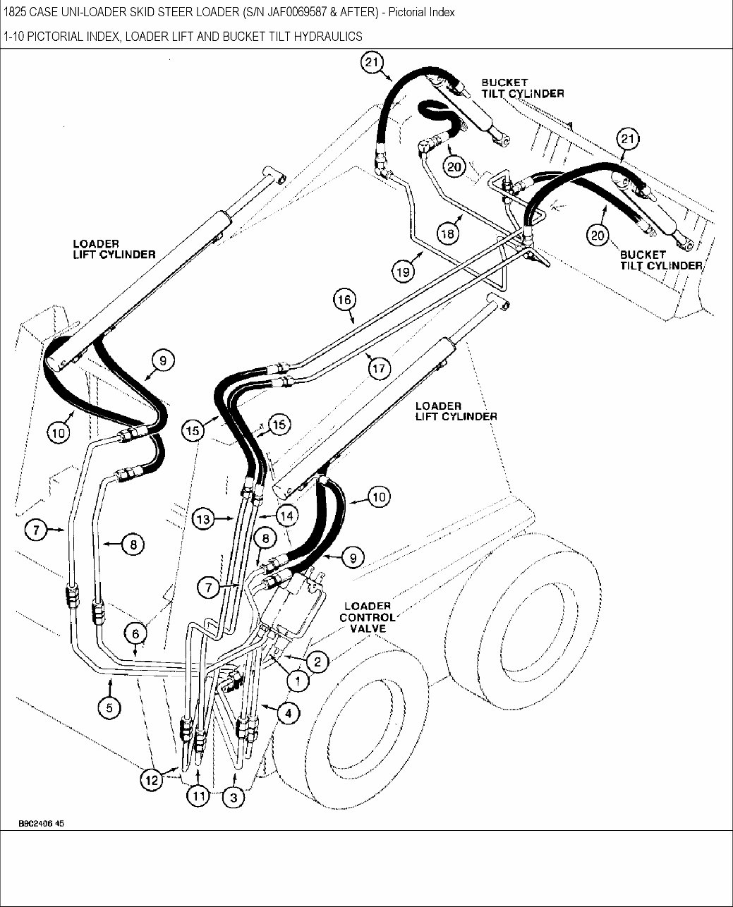 CASE 1825 Skid Steer Loader Parts Catalog Manual