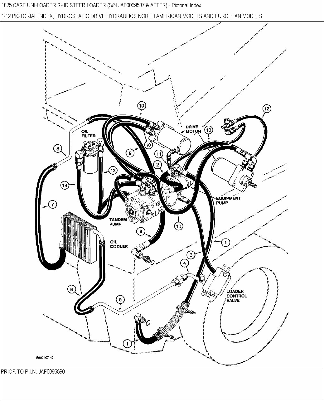 CASE 1825 Skid Steer Loader Parts Catalog Manual