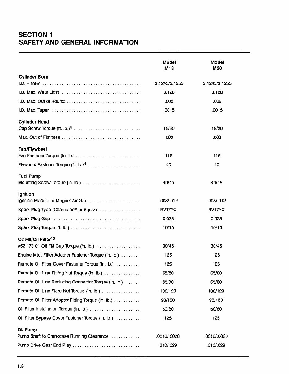 KOHLER MAGNUM Model M18 18HP Engine Workshop Manual