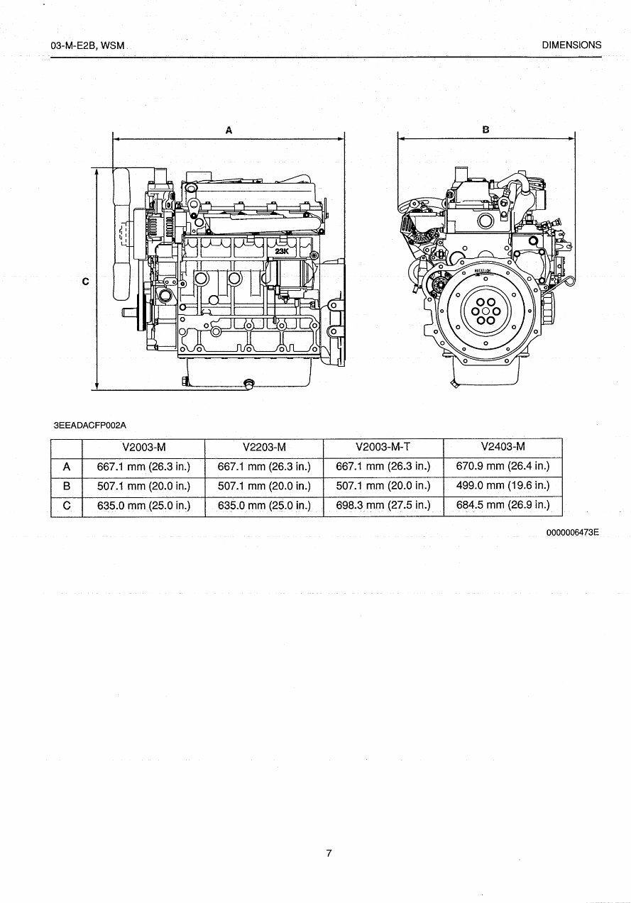 Kubota 03-M-E2B Series D1503-M D1703-M D1803-M V2003-M V2203-M V2003-M ...