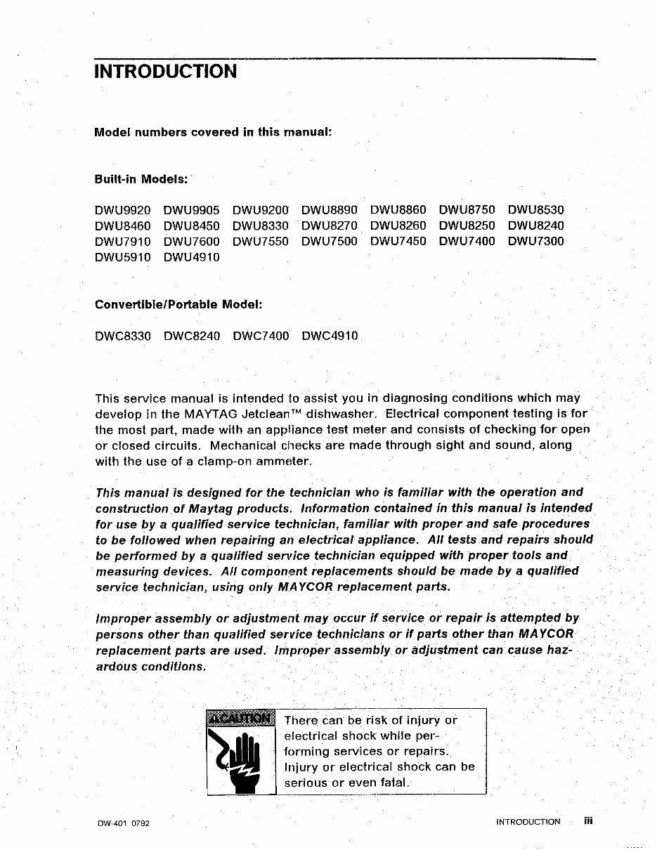 MAYTAG DISHWASHER Service Repair Manual Manuals Online