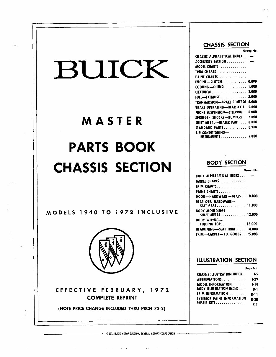 19401965 1966 1967 1968 1969 1970 1971 1972 Buick Chassis & Body Parts