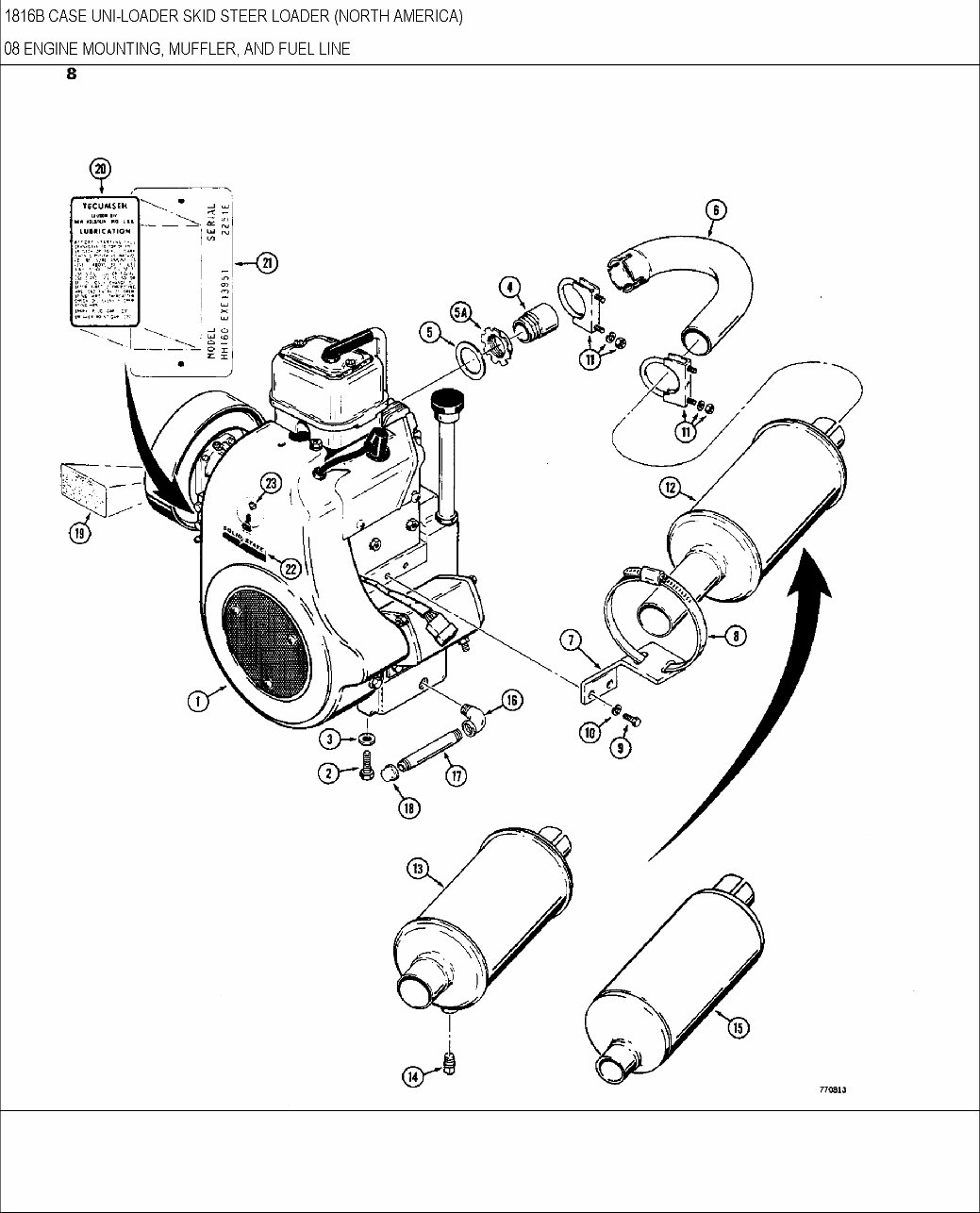 CASE 1816B Skid Steer Loader Parts Catalog Manual