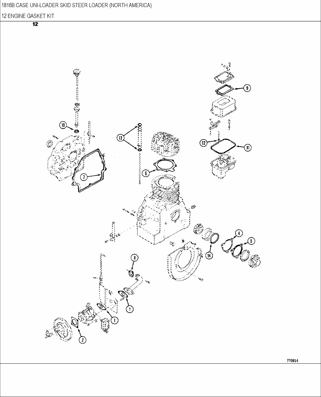 CASE 1816B Skid Steer Loader Parts Catalog Manual