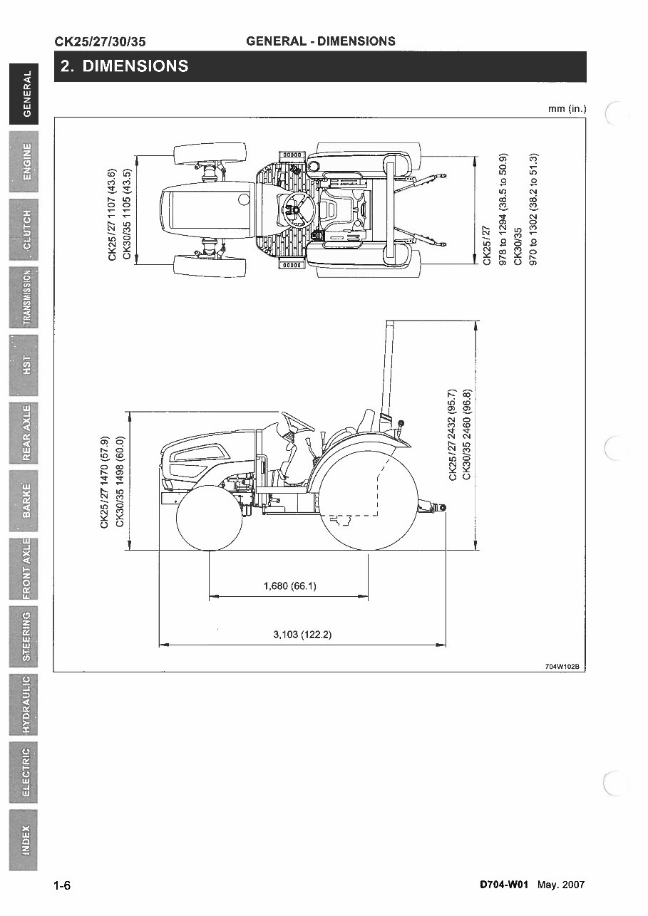 Kioti CK27 Factory Service & Work Shop Manual