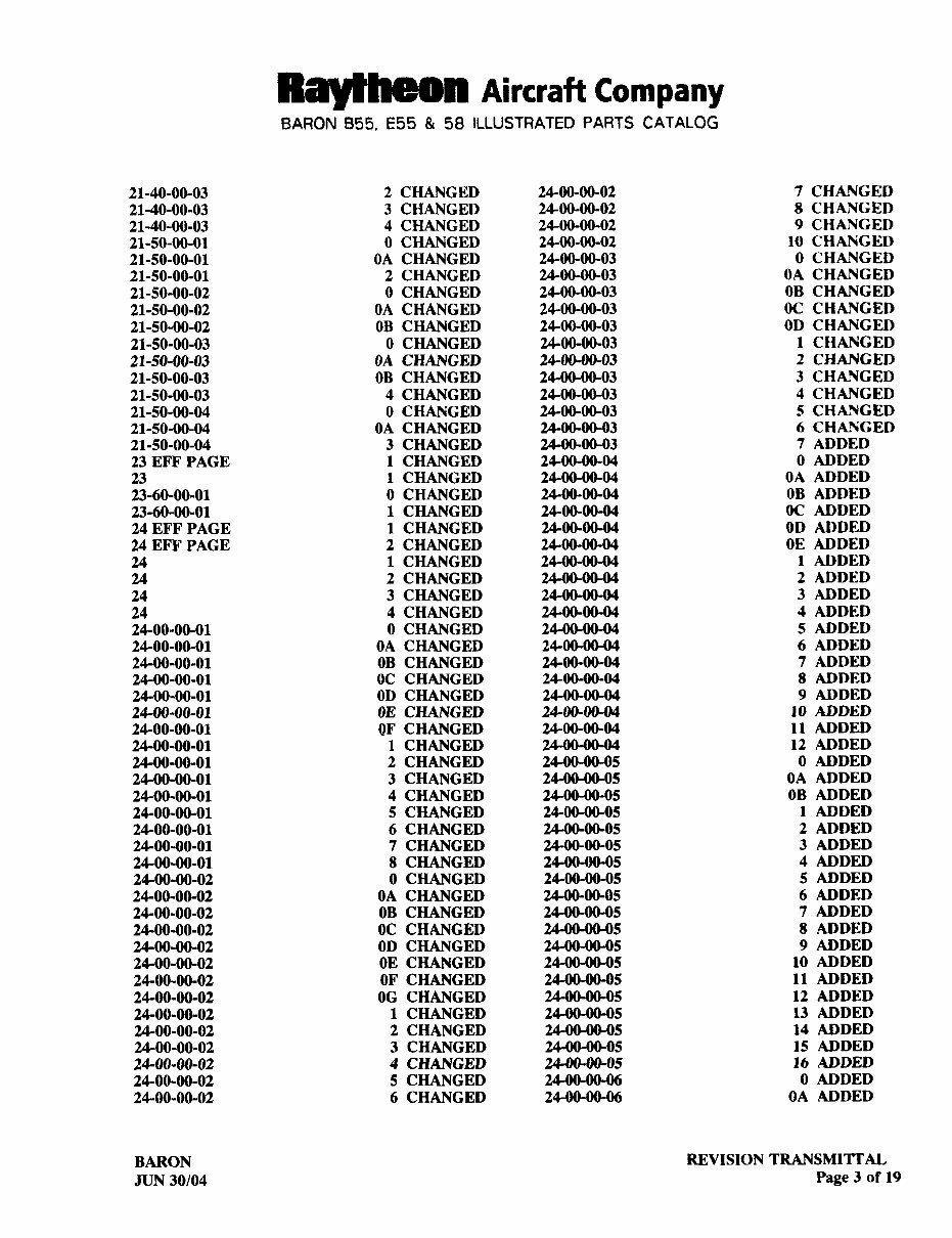 Beechcraft Baron B55 E55 58 Illustrated Parts Catalog