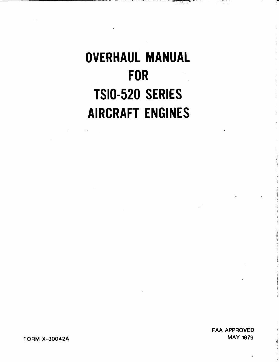 Continental Aircraft Engine TSIO520 Overhaul Manual