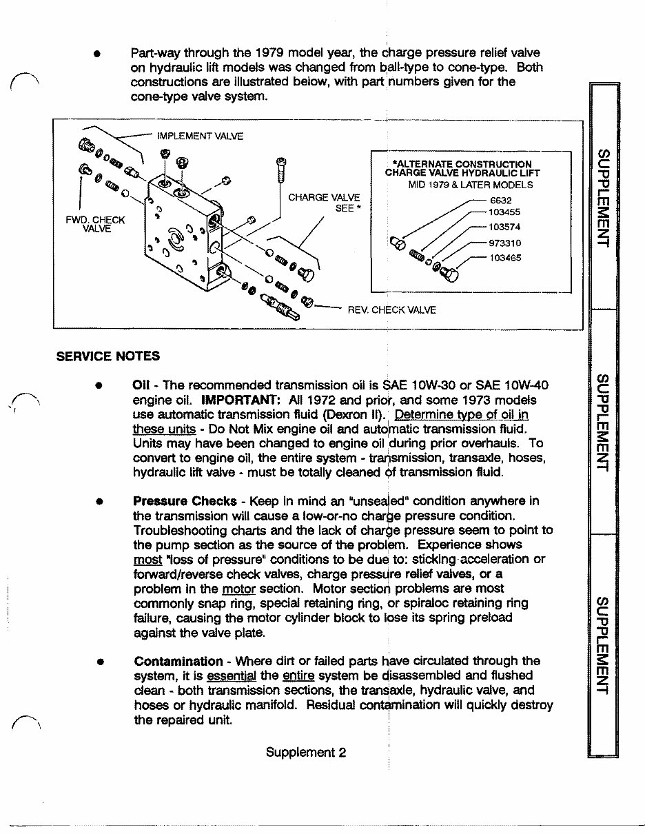Wheel Horse tractor hydrostatic transmission service manual