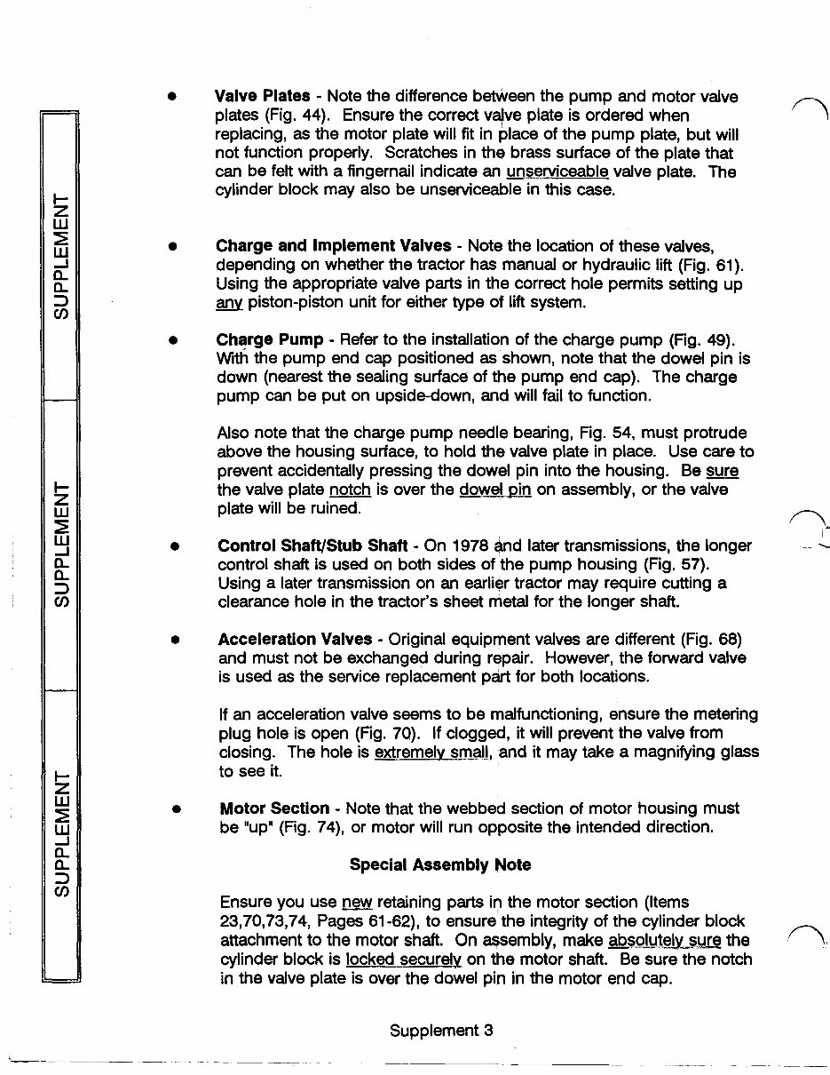 Wheel Horse tractor hydrostatic transmission service manual