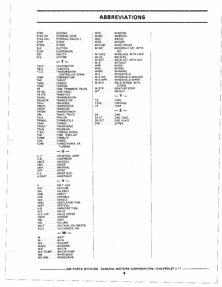 1962 1975 Chevy Parts Catalog Manual