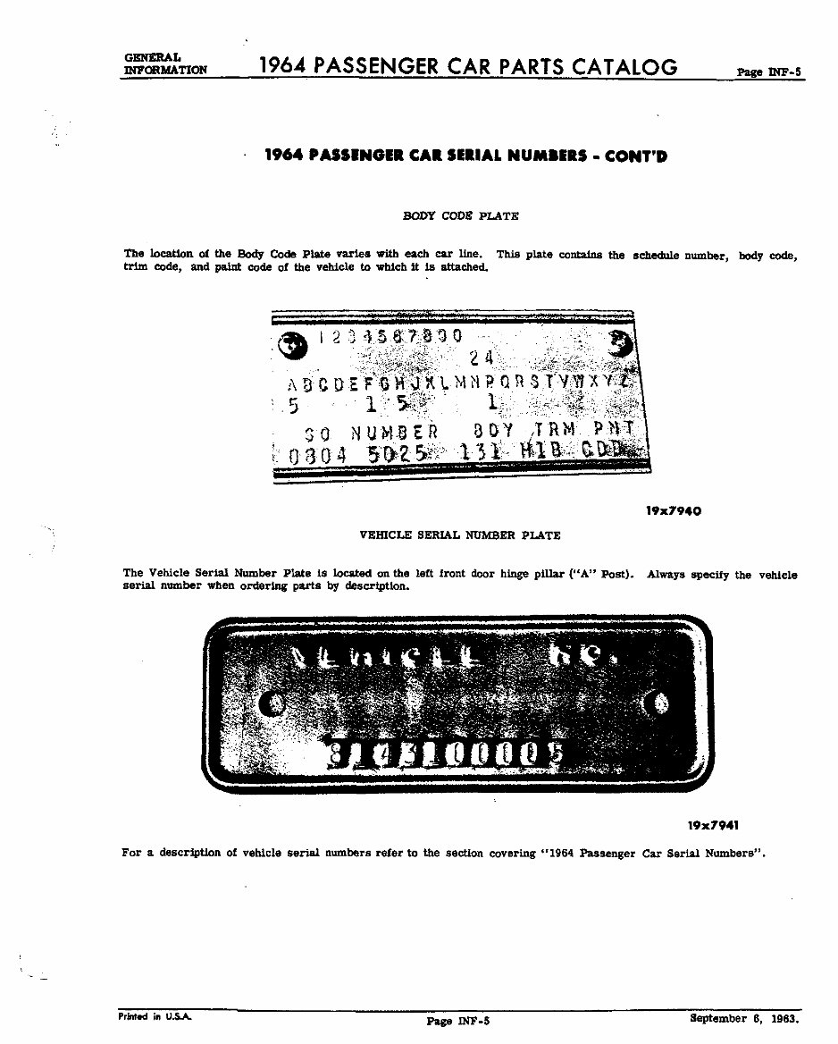 1964 Dodge/Chrysler/Plymouth/Imperial Parts Catalog 330/440/Custom 880