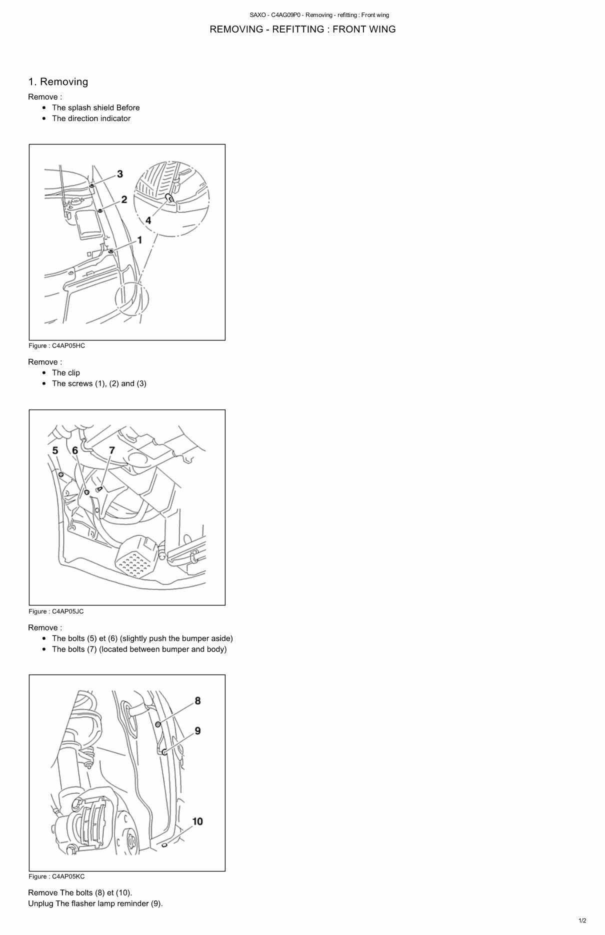 Citroen Saxo Service and Repair Manual : 1996 to 2000