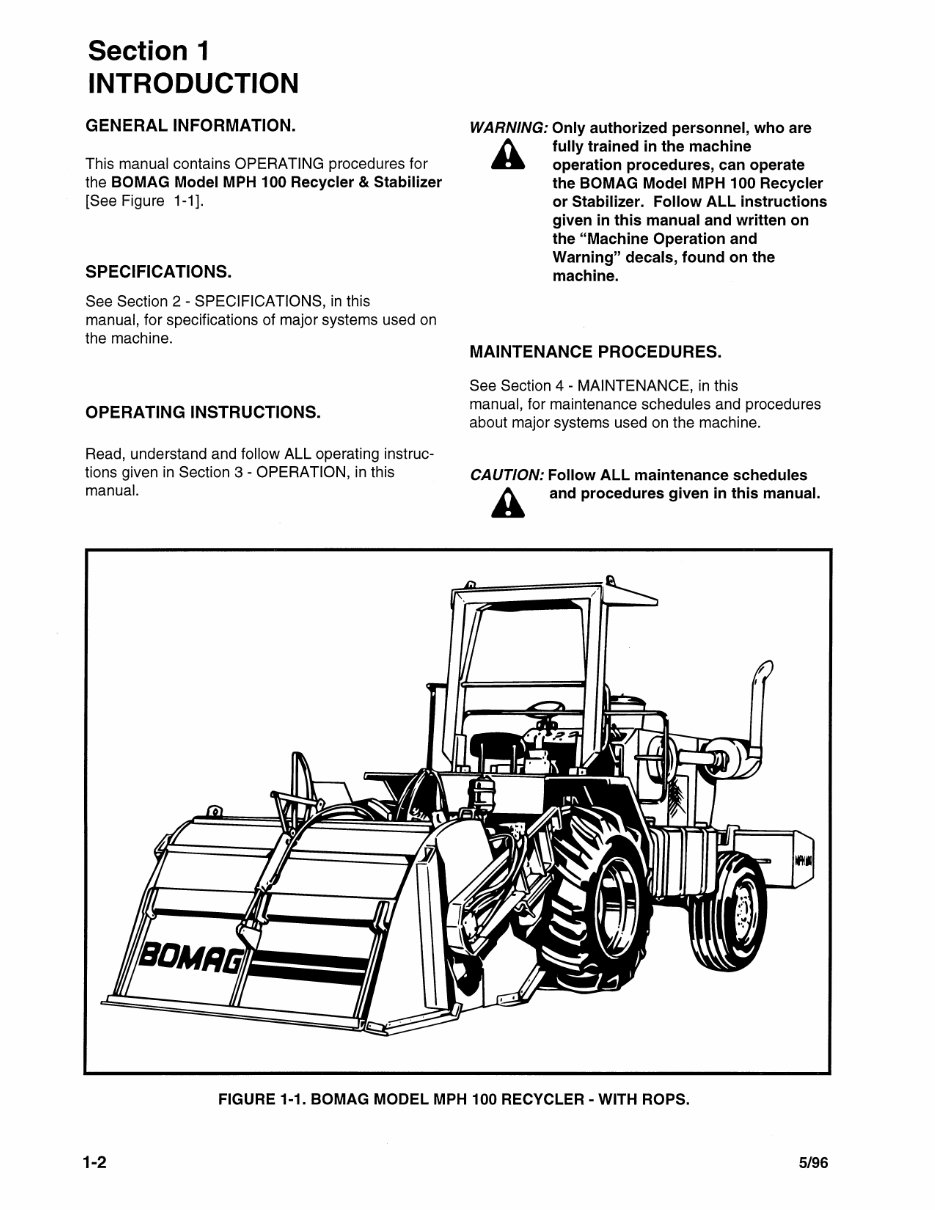 Bomag MPH 100 Soil Stabilizer Asphalt Recycler Complete