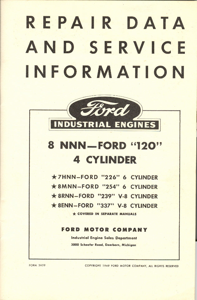 Ford 120 4 Cylinder Industrial Engine Service Manual