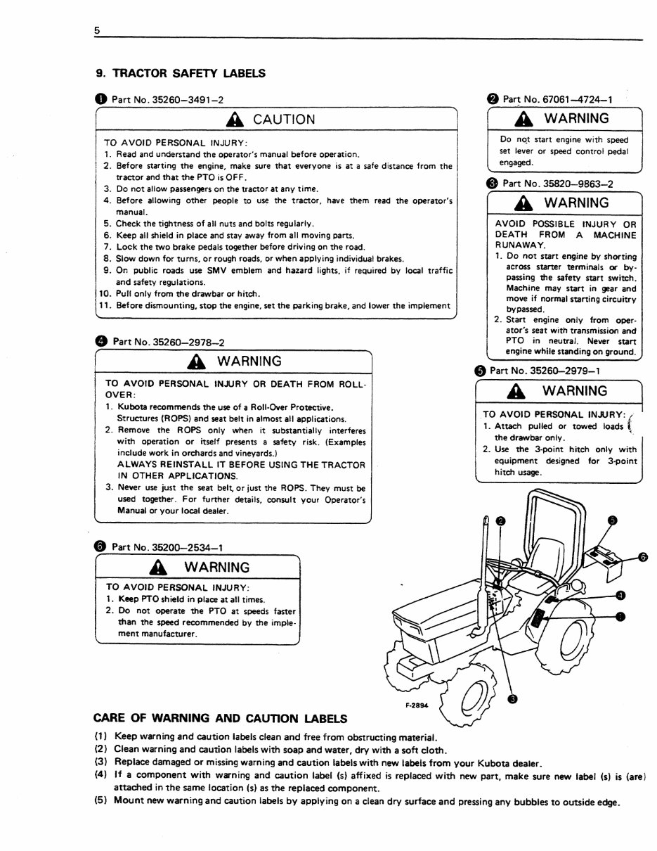 KUBOTA B6200HST B7200HST Tractor Operators Manual