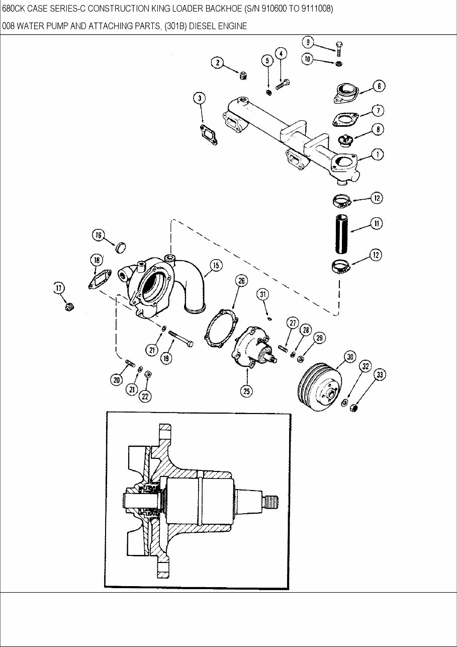 CASE 680C CK BACKHOE Loader Parts Catalog Manual