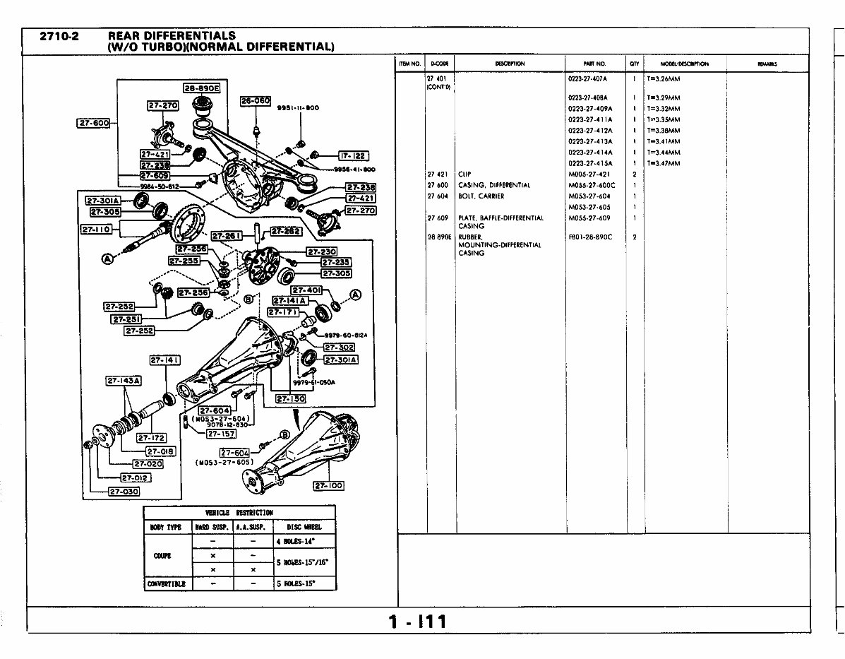 1986 1987 1988 MAZDA RX7 RX7 Parts Catalog Manual