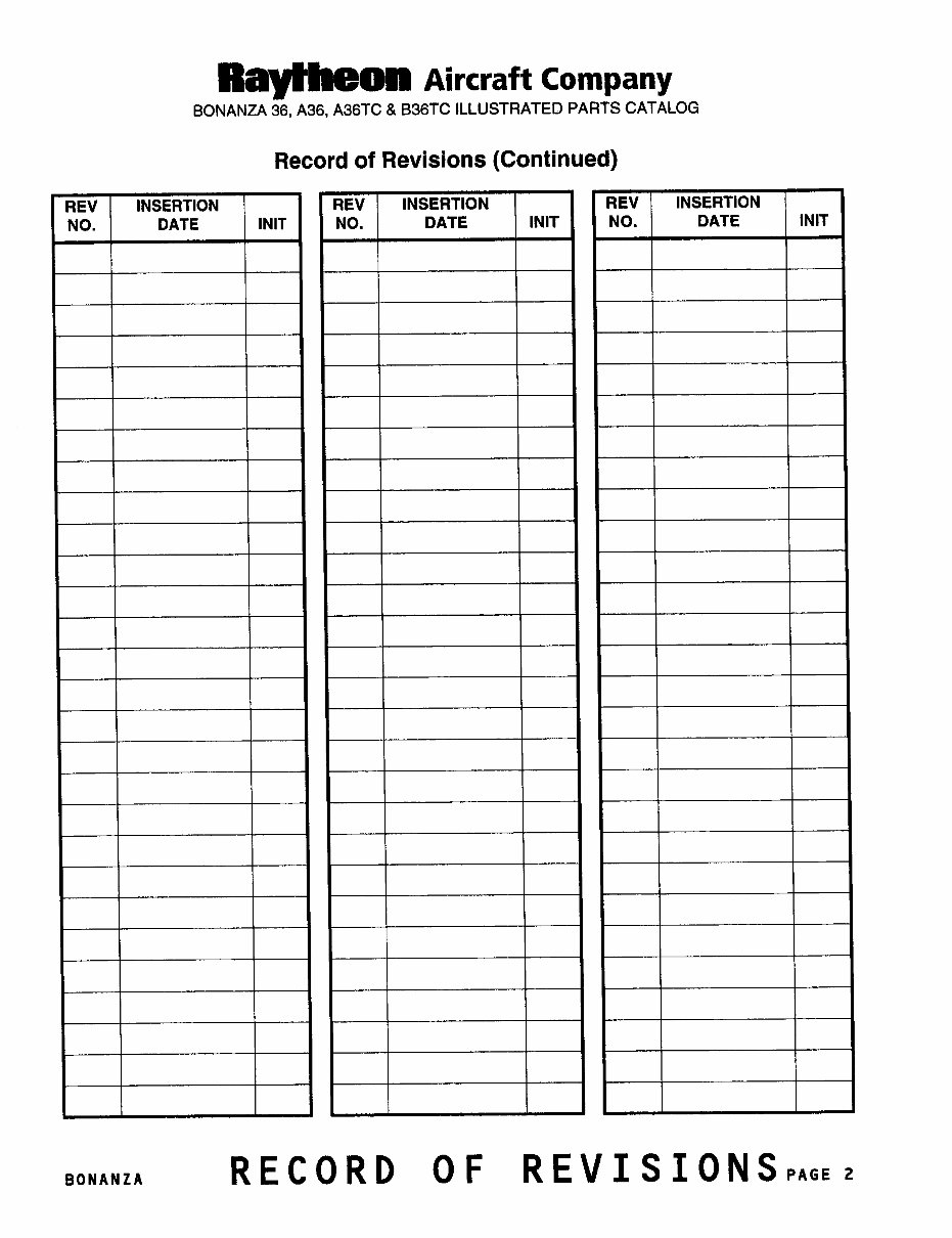Beech 36 A36 A36TC B36TC IPC Parts Catalog Manual 1
