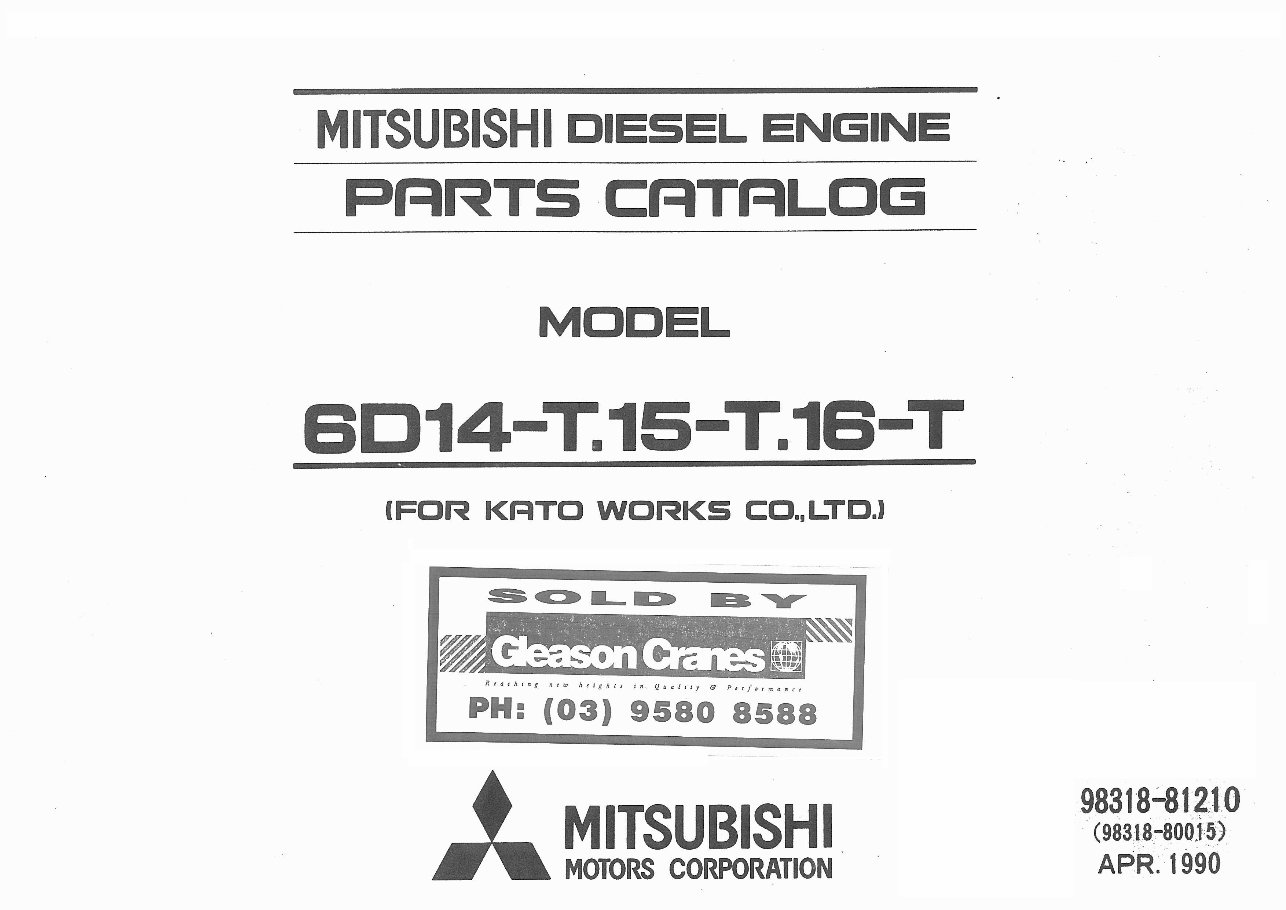 Mitsubishi 6D14t,6D15T,6D16T parts manual