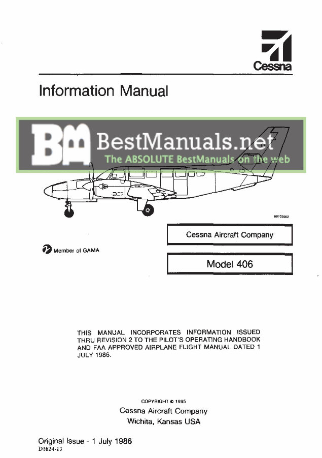 Cessna CaravanII 406 Aircraft Information Manual Pilot
