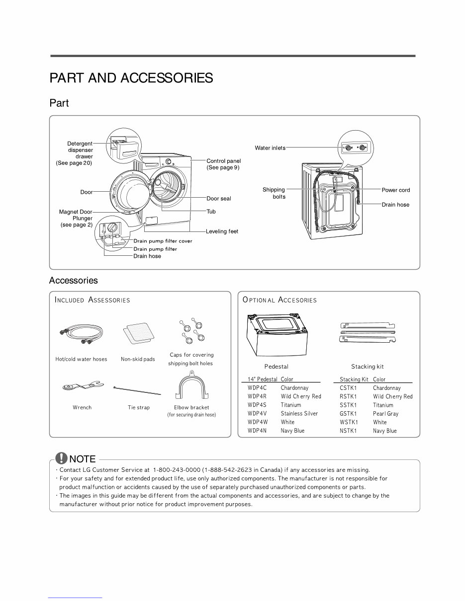 LG WM2650HRA Service Manual & Repair Guide Manuals Online
