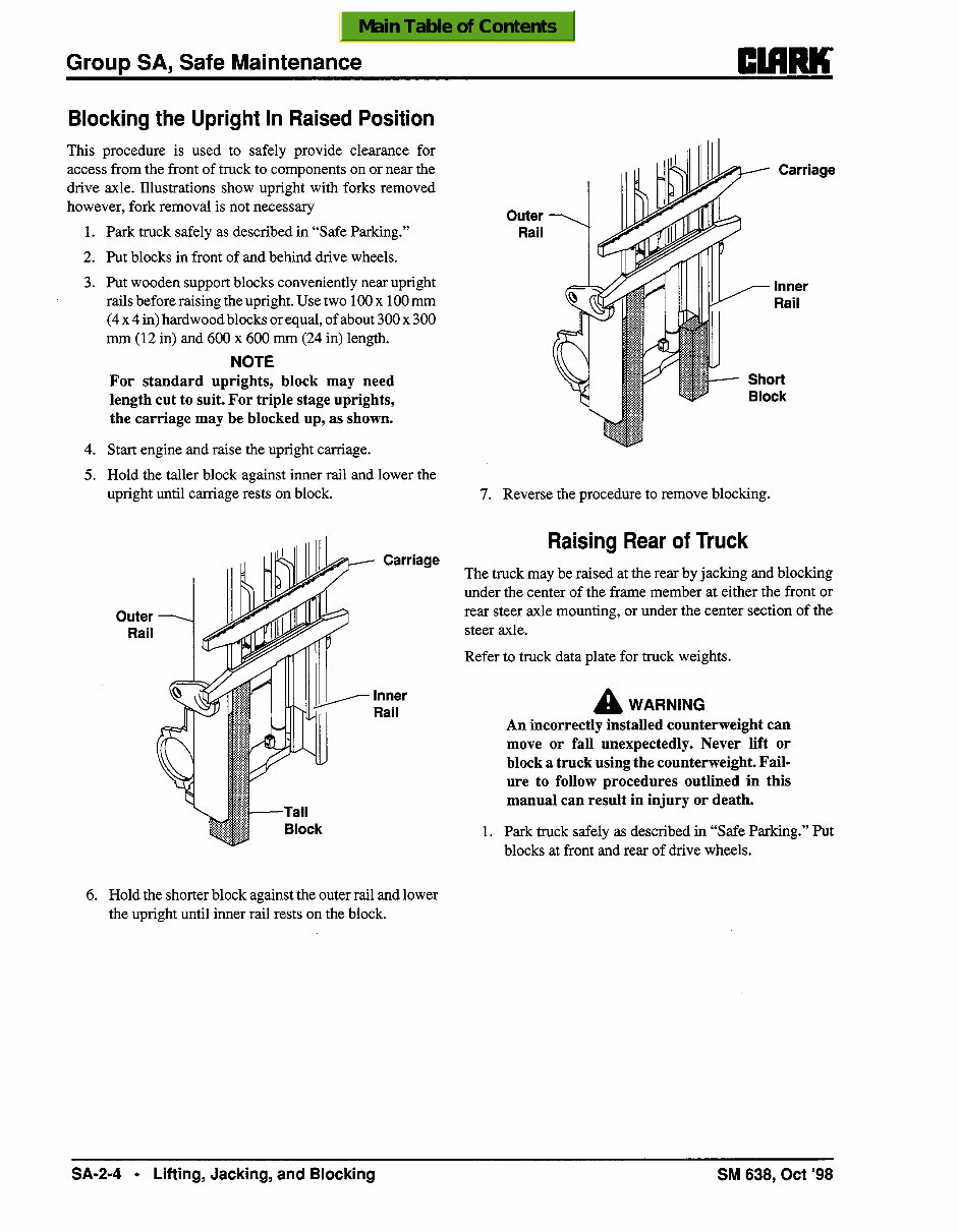 CLARK CMP 15, CMP 18, CMP 20, CMP 25, CMP 30 Forklift Service Repair Manual