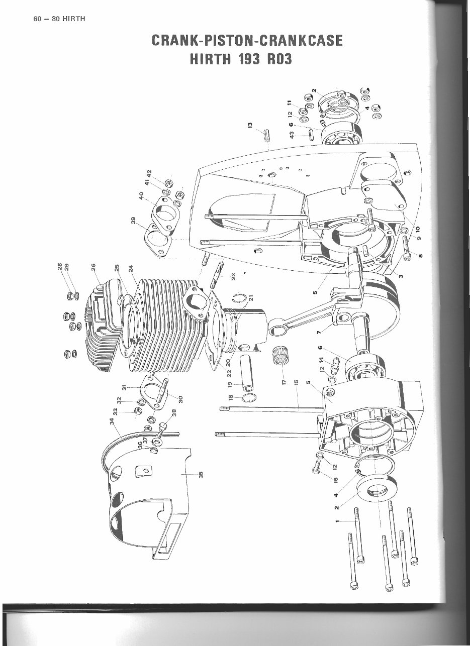 Hirth 292 single snowmobile engine parts manual