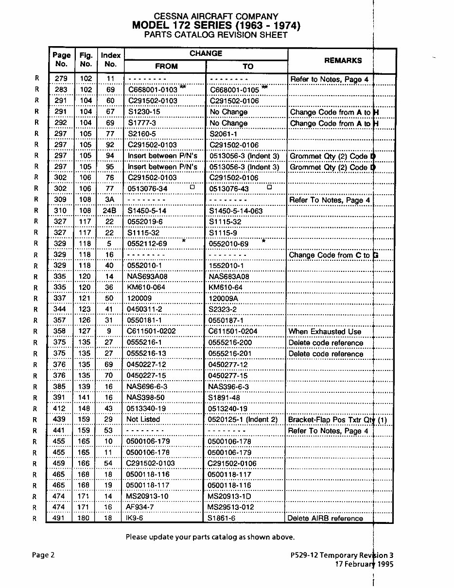 Cessna 172 Illustrated Parts Catalog Manual Book IPC IPL 19631974