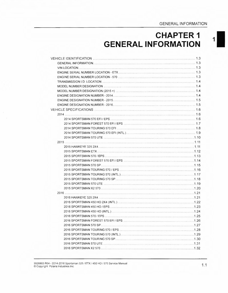 Polaris Sportsman 570 ATV 2014-2015 Full Service & Repair Manual