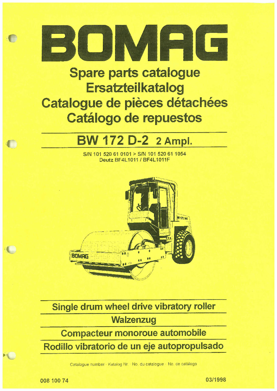 Bomag BW172D-2 spare parts catalogue. | Manuals Online