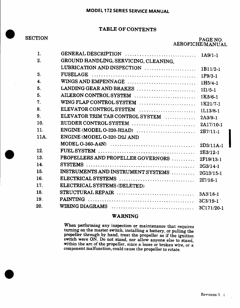 Cessna 172 Service Maintenance Manual 1977 Thru 1986