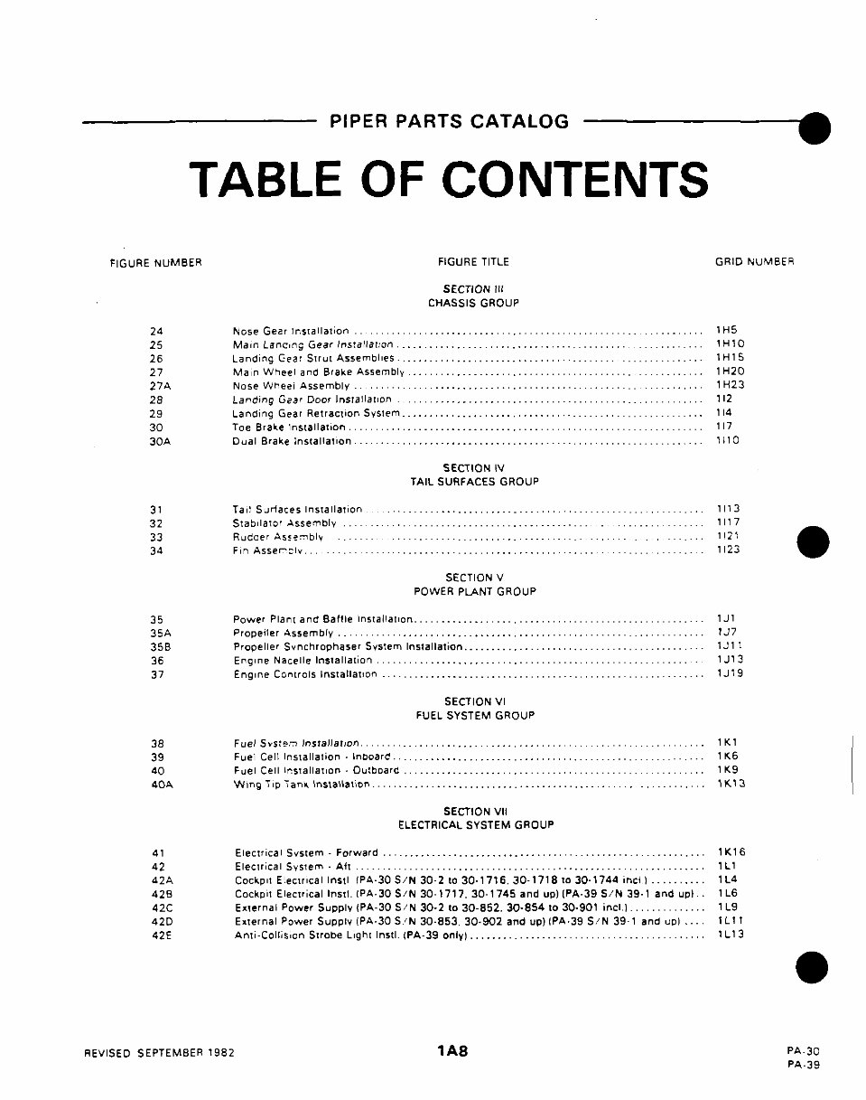Piper Twin Comanche IPC parts manual 753646
