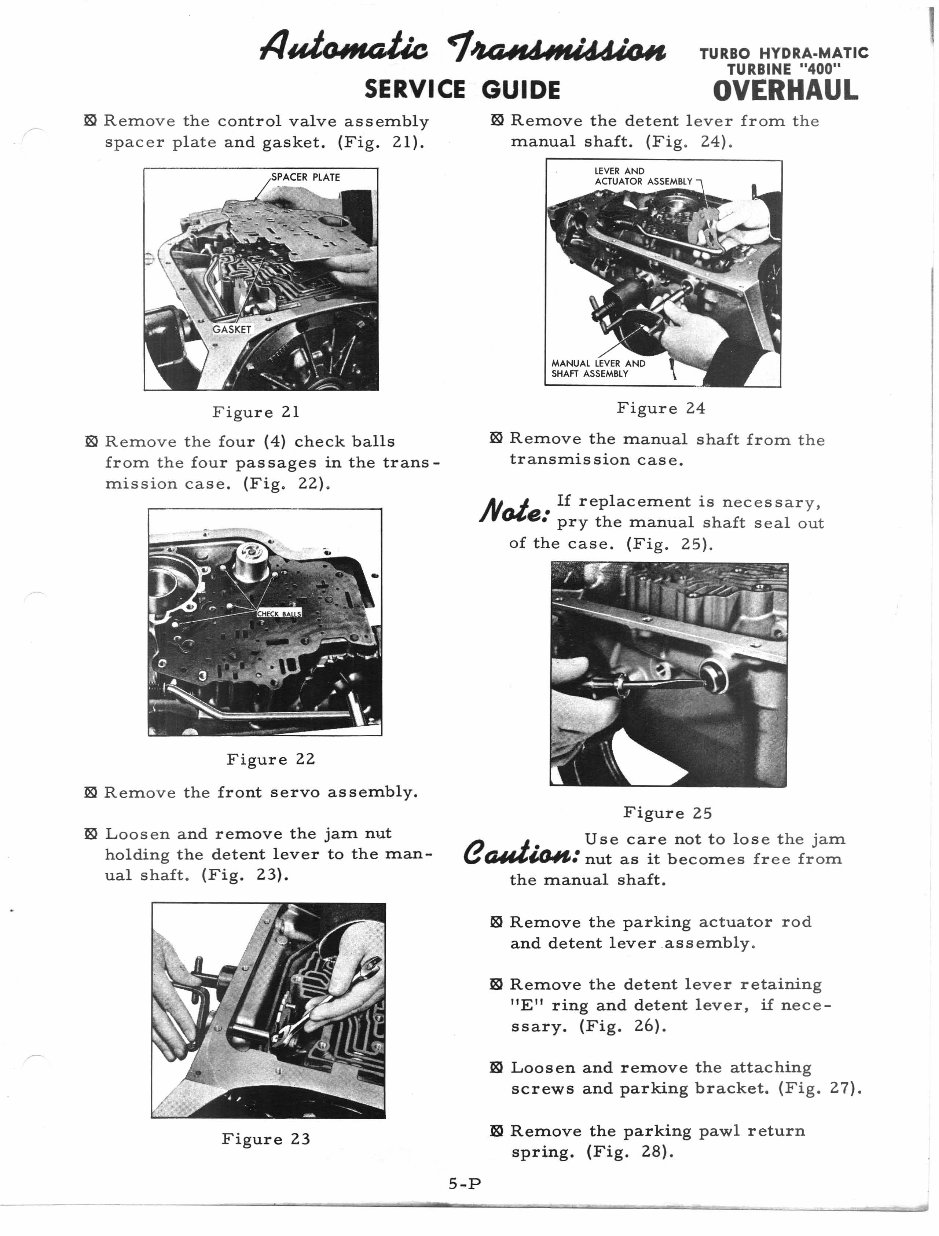 Turbo 400 Transmission Hydramatic Turbine 400 Service Manual