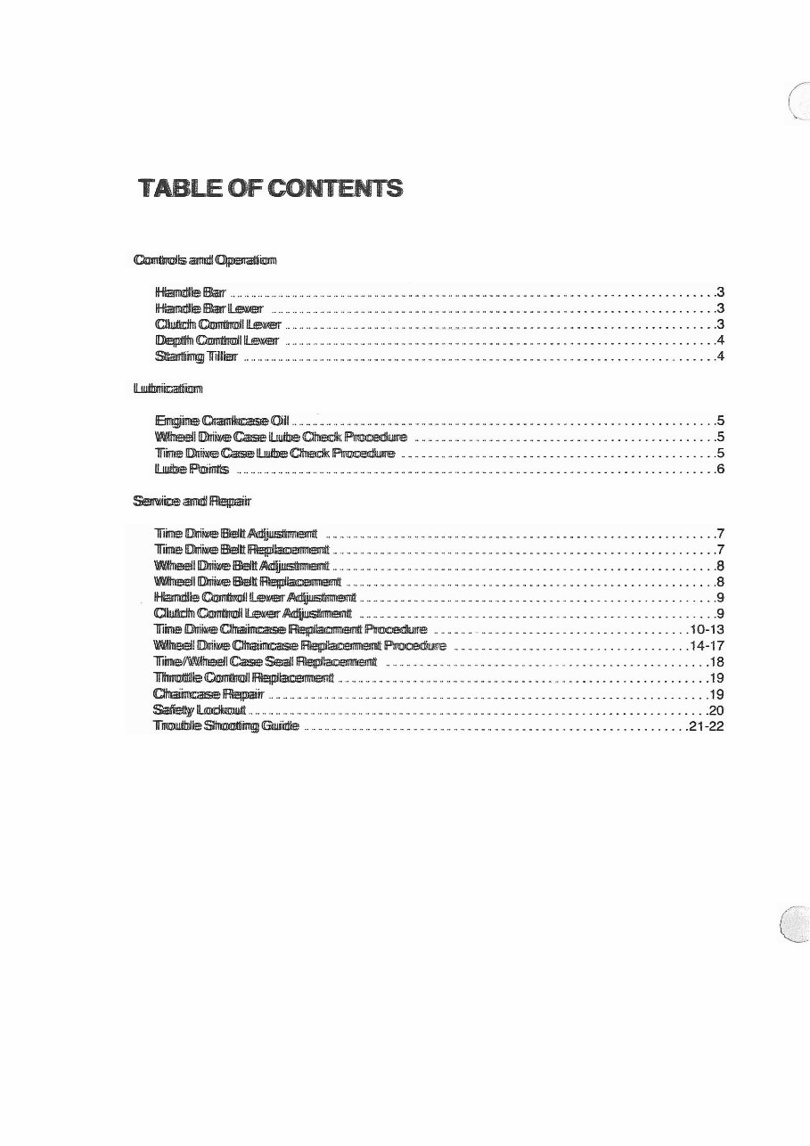 Gilson 5 HP tiller service manual 1980 1985