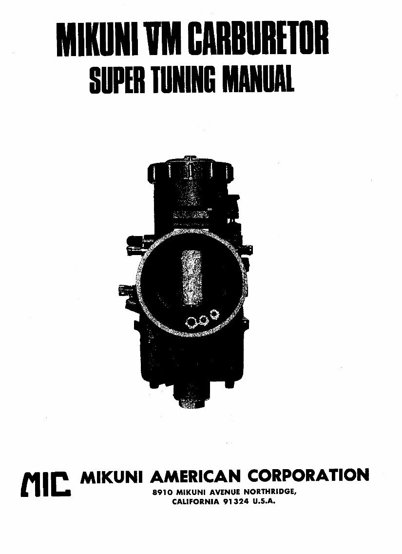 Mikuni VM Carburetor tuning manual Manuals Online