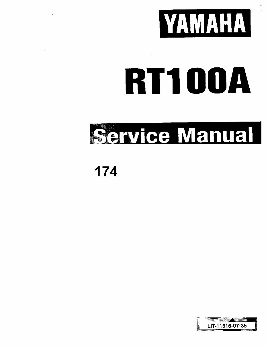 1999 Yamaha RT100 Model Years 1990 2000 Manuals Online
