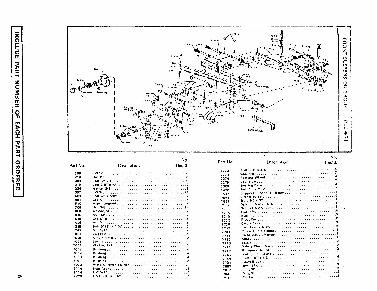 1970-1973 Club Car Caroche Electric Golf Carts Parts List Manual