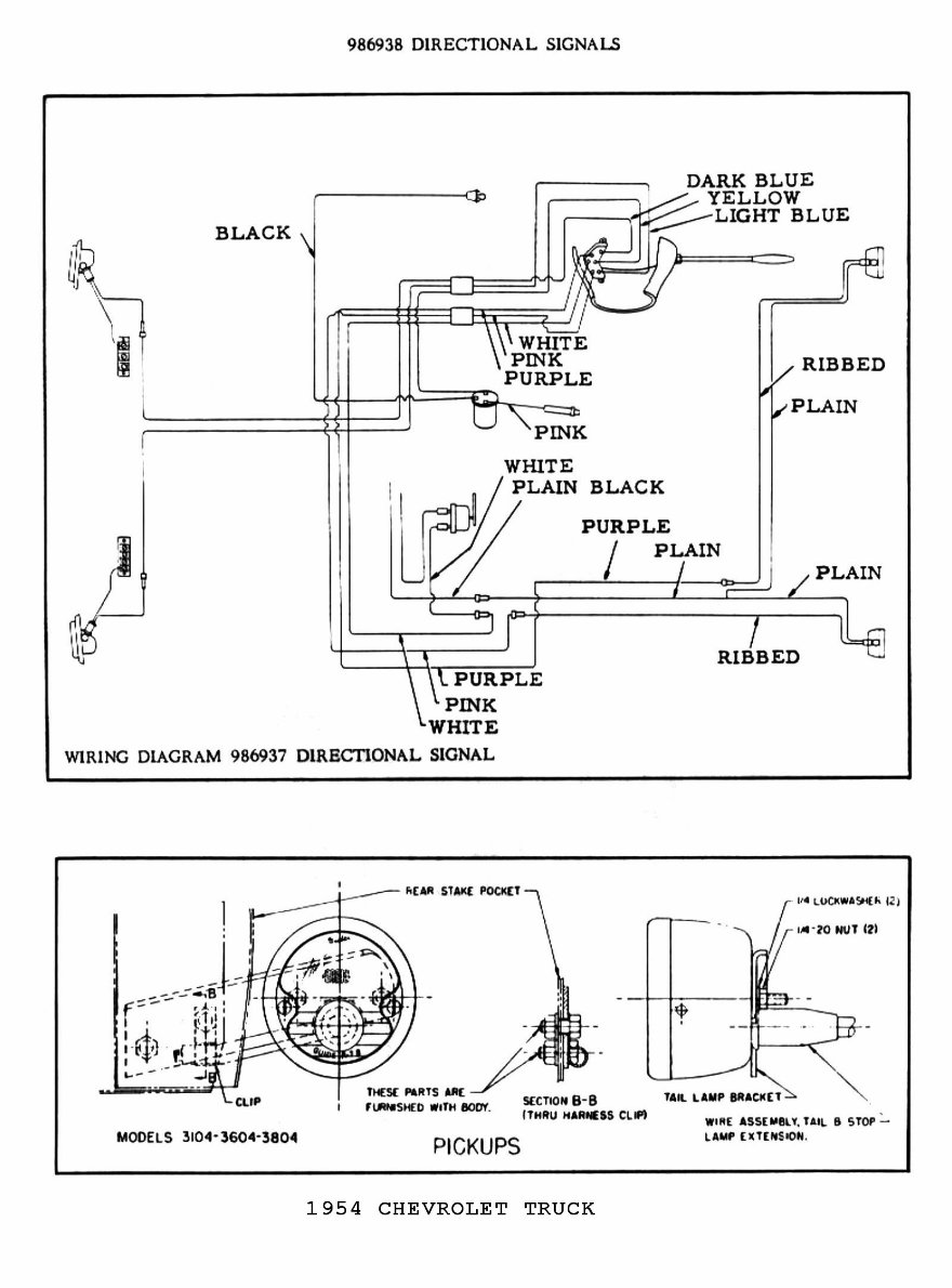 Chevrolet Chevy 1954 Truck Wiring Electrical Diagram Manual