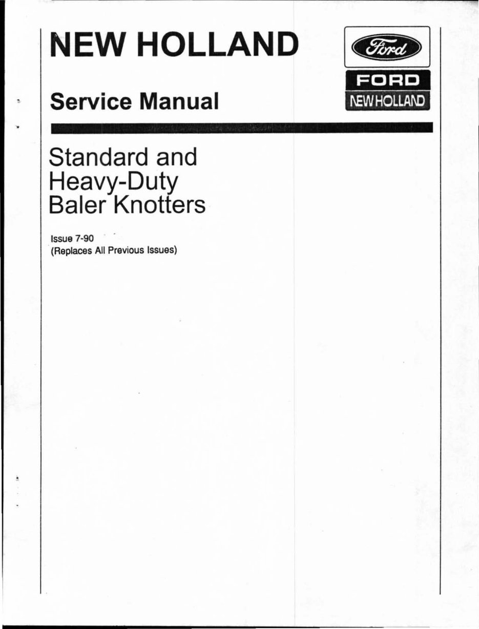 Ford New Holland Baler Knotters Service & Repair Manual 1