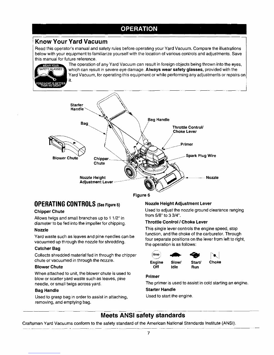 CRAFTSMAN 4.5HP Yard Vacuum Operator Manual 247.77010