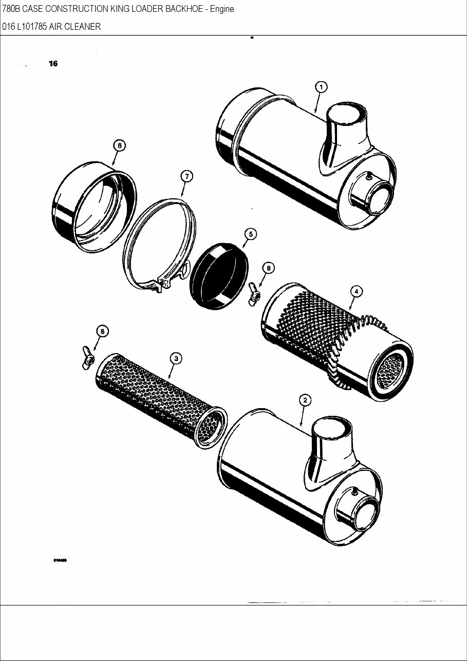 CASE 780B CK BACKHOE Loader Parts Catalog Manual