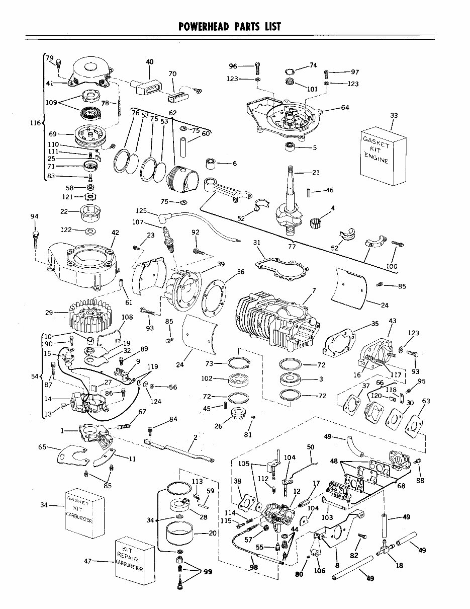 Clinton outboard K751 7.5 hp owners & parts manual