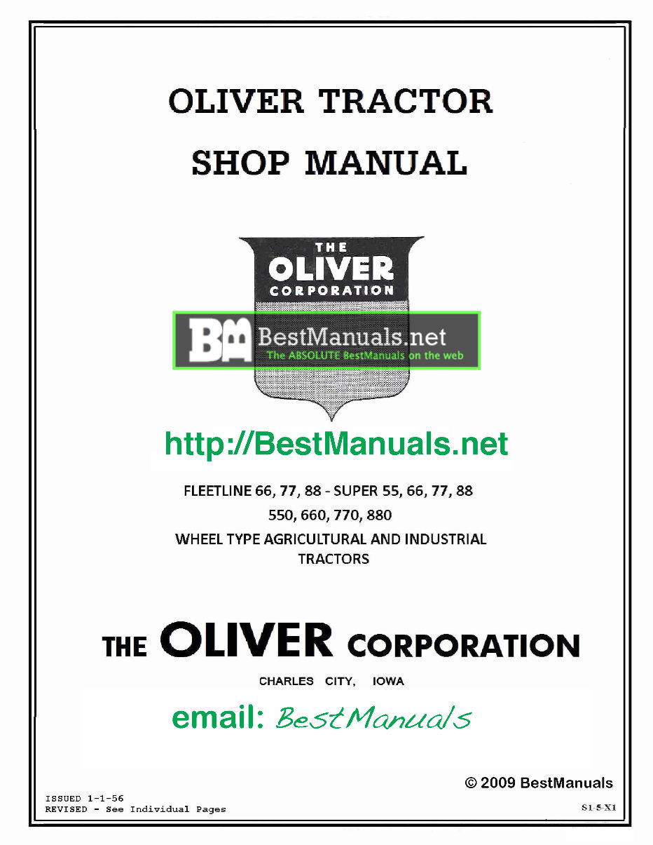 Oliver 550 Tractor Full Service & Repair Manual
