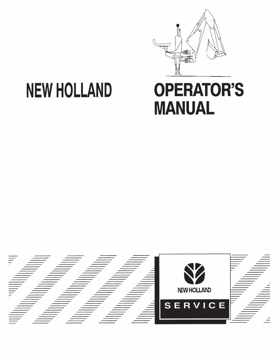 NEW HOLLand 758C Series BACKHOE Operators Manual